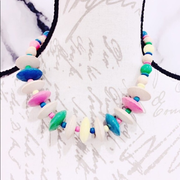 Jewelry - Pink Wood Beaded Boho Necklace